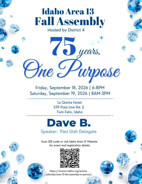 2026 Area 13 Fall Assembly. September 18 & 19.  Twin Falls (In Person) - For DR's, GR's, Members, & Guests